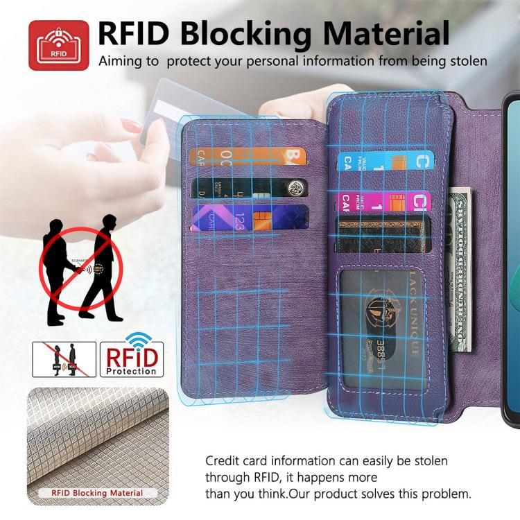 For Motorola Moto G 2024 5G CaseNeo MagSafe RFID Anti-theft Zipper Wallet Retro Leather Phone Case