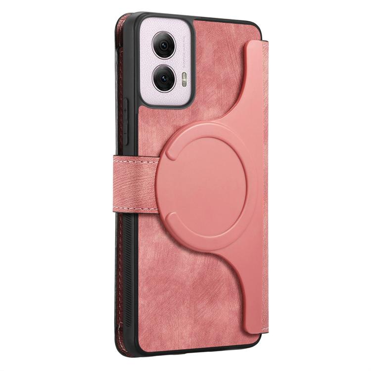 For Motorola Moto G Power 2024 CaseNeo MagSafe RFID Anti-theft Zipper Wallet Retro Leather Phone Case