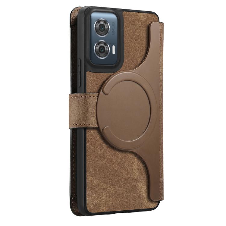For Motorola Edge 50 Fusion CaseNeo MagSafe RFID Anti-theft Zipper Wallet Retro Leather Phone Case