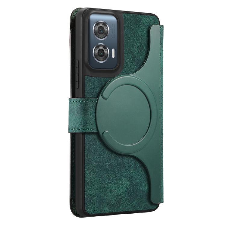 For Motorola Edge 50 Fusion CaseNeo MagSafe RFID Anti-theft Zipper Wallet Retro Leather Phone Case