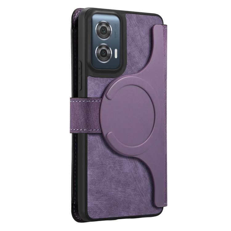 For Motorola Edge 50 Fusion CaseNeo MagSafe RFID Anti-theft Zipper Wallet Retro Leather Phone Case