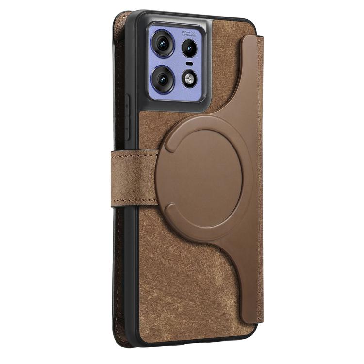 For Motorola Edge 50 Pro CaseNeo MagSafe RFID Anti-theft Zipper Wallet Retro Leather Phone Case