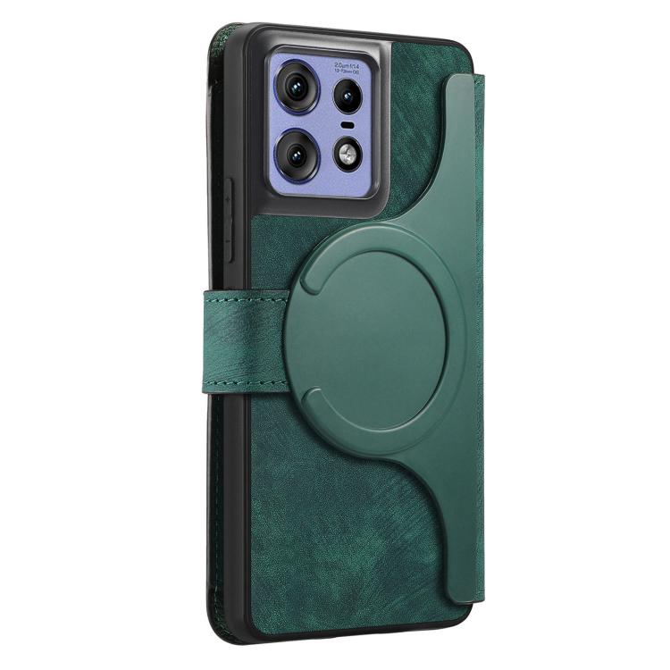 For Motorola Edge 50 Pro CaseNeo MagSafe RFID Anti-theft Zipper Wallet Retro Leather Phone Case
