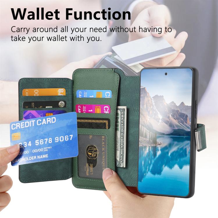 For Motorola Edge 50 Pro CaseNeo MagSafe RFID Anti-theft Zipper Wallet Retro Leather Phone Case
