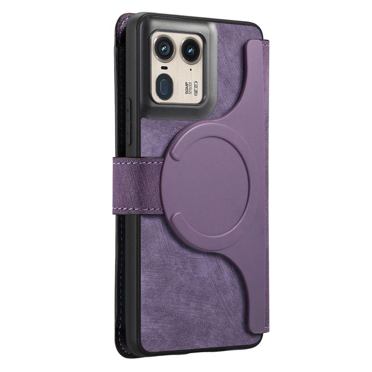 For Motorola Edge 50 Ultra CaseNeo MagSafe RFID Anti-theft Zipper Wallet Retro Leather Phone Case
