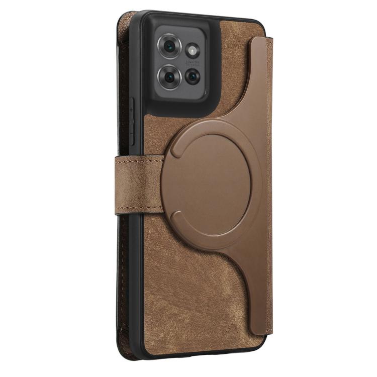 For Motorola Edge 50 CaseNeo MagSafe RFID Anti-theft Zipper Wallet Retro Leather Phone Case