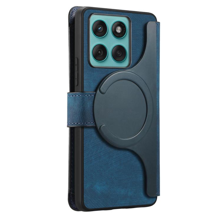 For Motorola Edge 60s / 60 Fusion CaseNeo MagSafe RFID Anti-theft Zipper Wallet Retro Leather Phone Case