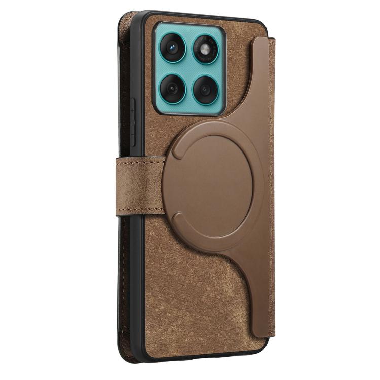 For Motorola Edge 60 Pro CaseNeo MagSafe RFID Anti-theft Zipper Wallet Retro Leather Phone Case