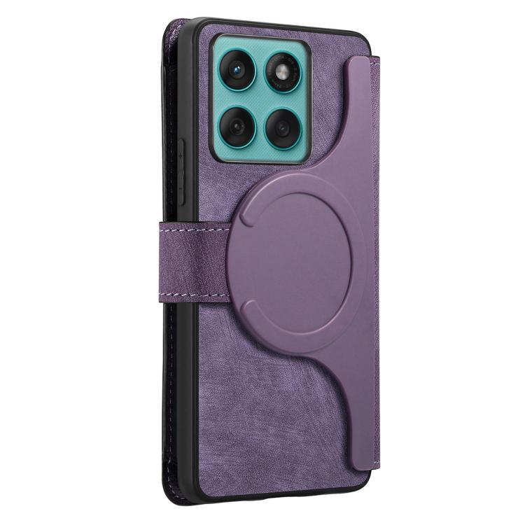 For Motorola Edge 60 Pro CaseNeo MagSafe RFID Anti-theft Zipper Wallet Retro Leather Phone Case