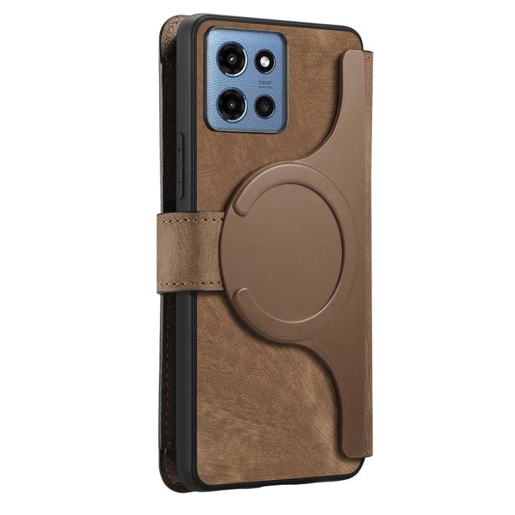 For Motorola Moto G 5G 2025 CaseNeo MagSafe RFID Anti-theft Zipper Wallet Retro Leather Phone Case