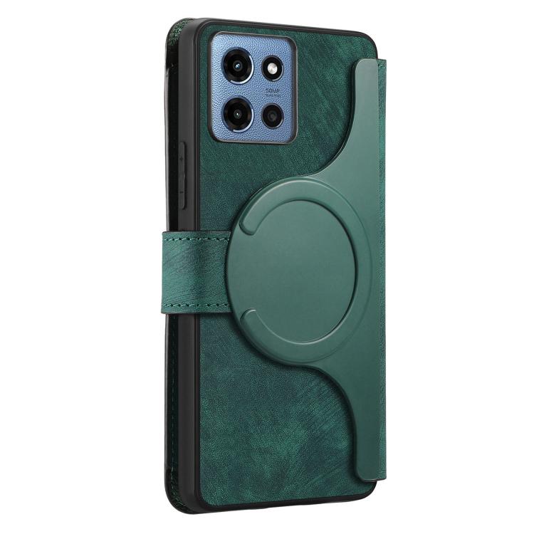 For Motorola Moto G 5G 2025 CaseNeo MagSafe RFID Anti-theft Zipper Wallet Retro Leather Phone Case