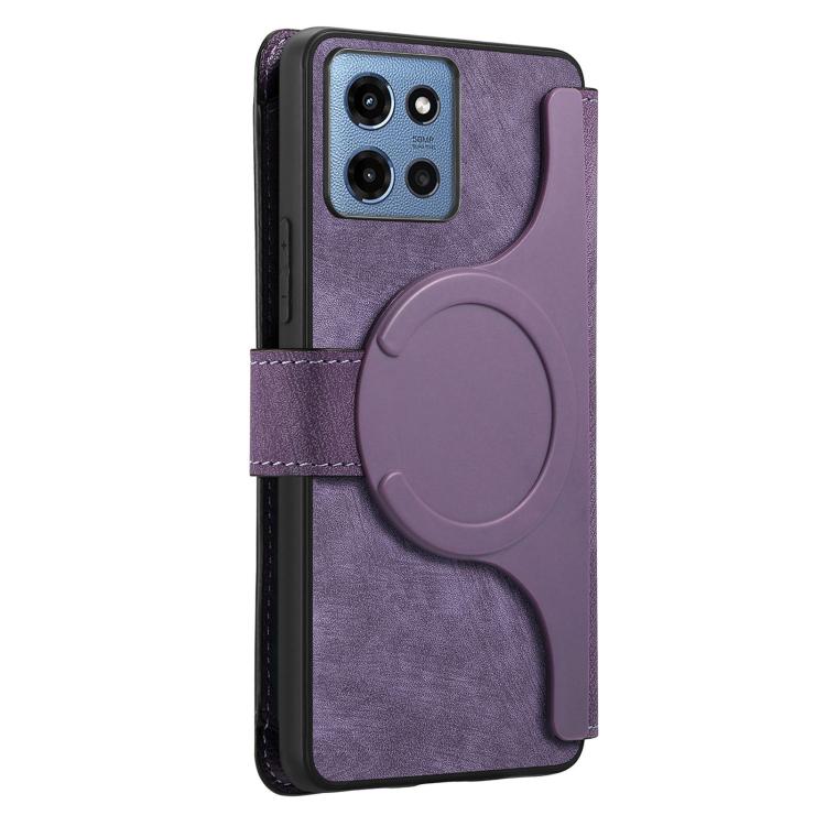 For Motorola Moto G 5G 2025 CaseNeo MagSafe RFID Anti-theft Zipper Wallet Retro Leather Phone Case