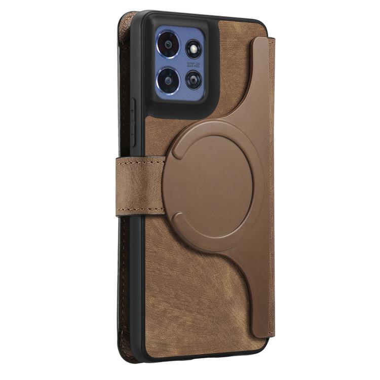 For Motorola Moto G Power 2025 CaseNeo MagSafe RFID Anti-theft Zipper Wallet Retro Leather Phone Case