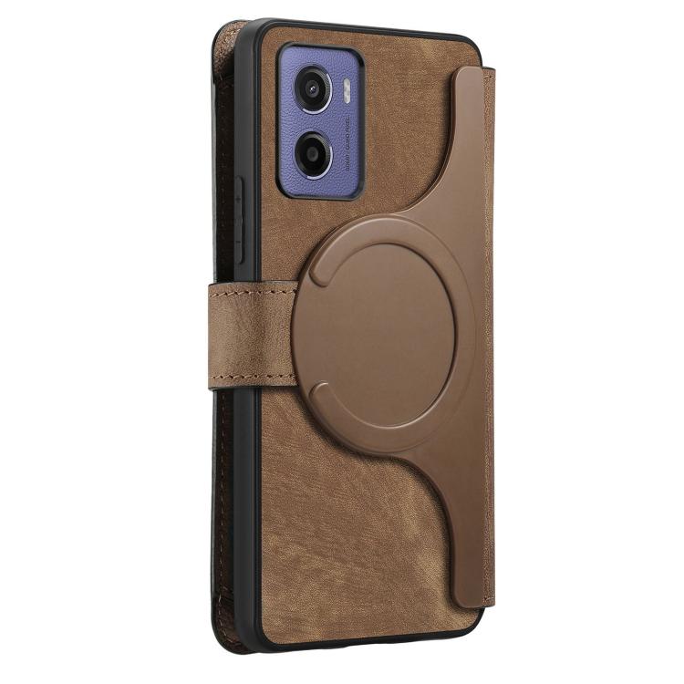 For Motorola Moto G05 CaseNeo MagSafe RFID Anti-theft Zipper Wallet Retro Leather Phone Case