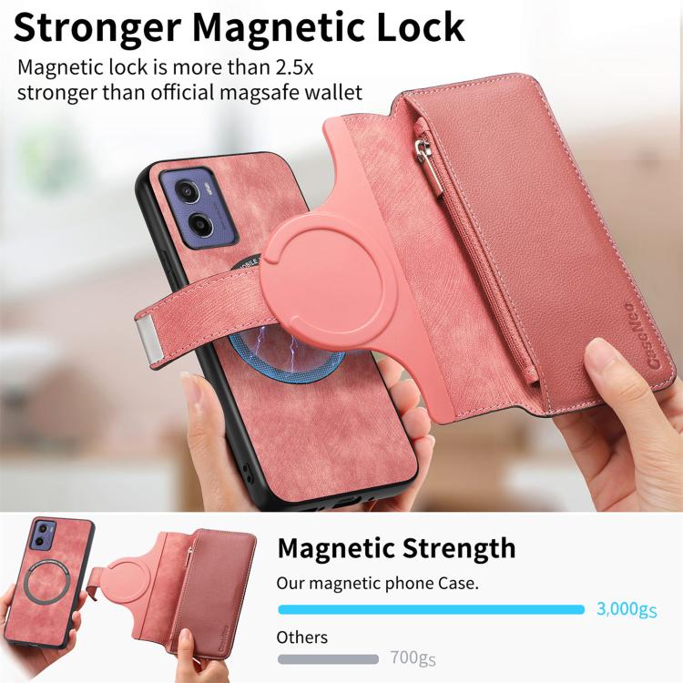 For Motorola Moto G05 CaseNeo MagSafe RFID Anti-theft Zipper Wallet Retro Leather Phone Case