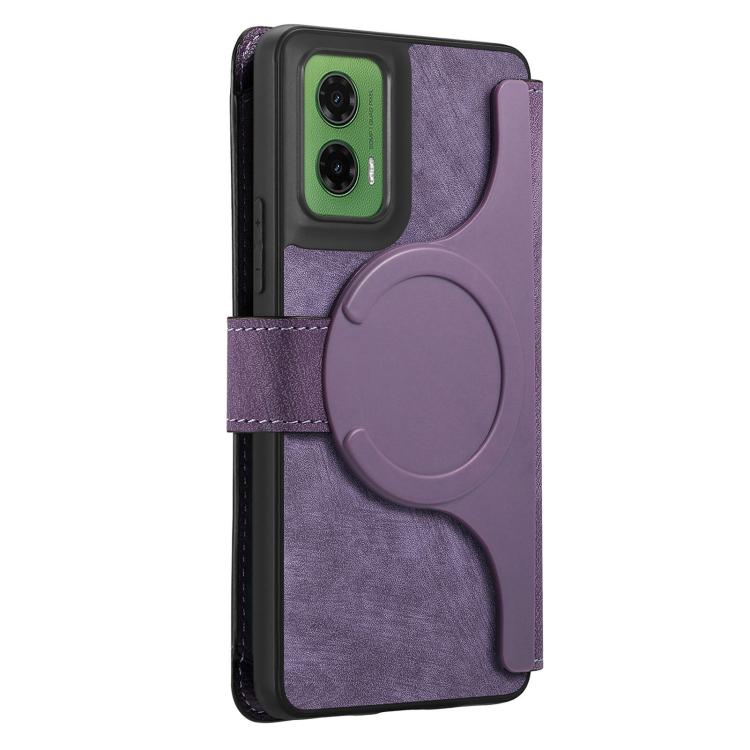 For Motorola Moto G35 CaseNeo MagSafe RFID Anti-theft Zipper Wallet Retro Leather Phone Case