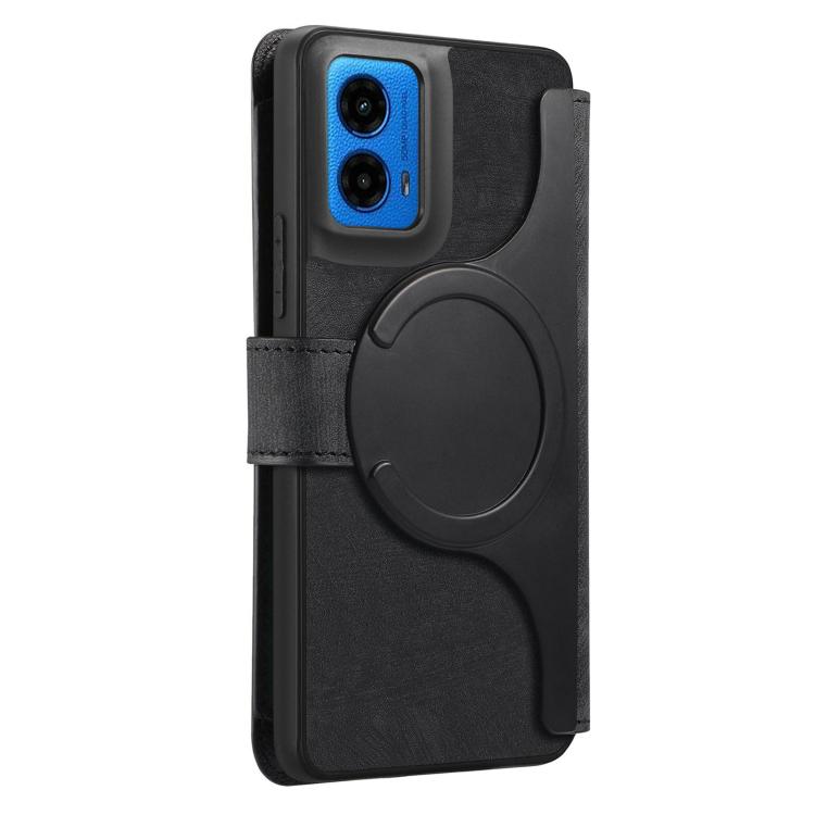 For Motorola Moto G45 5G CaseNeo MagSafe RFID Anti-theft Zipper Wallet Retro Leather Phone Case