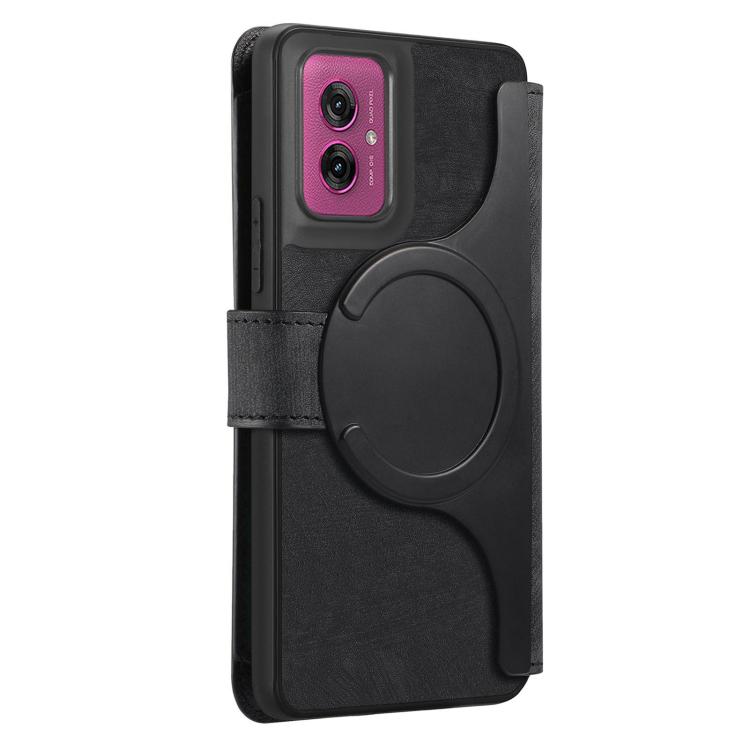 For Motorola Moto G55 CaseNeo MagSafe RFID Anti-theft Zipper Wallet Retro Leather Phone Case