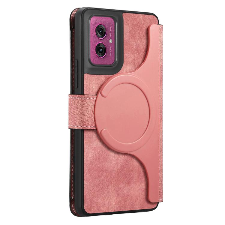 For Motorola Moto G55 CaseNeo MagSafe RFID Anti-theft Zipper Wallet Retro Leather Phone Case