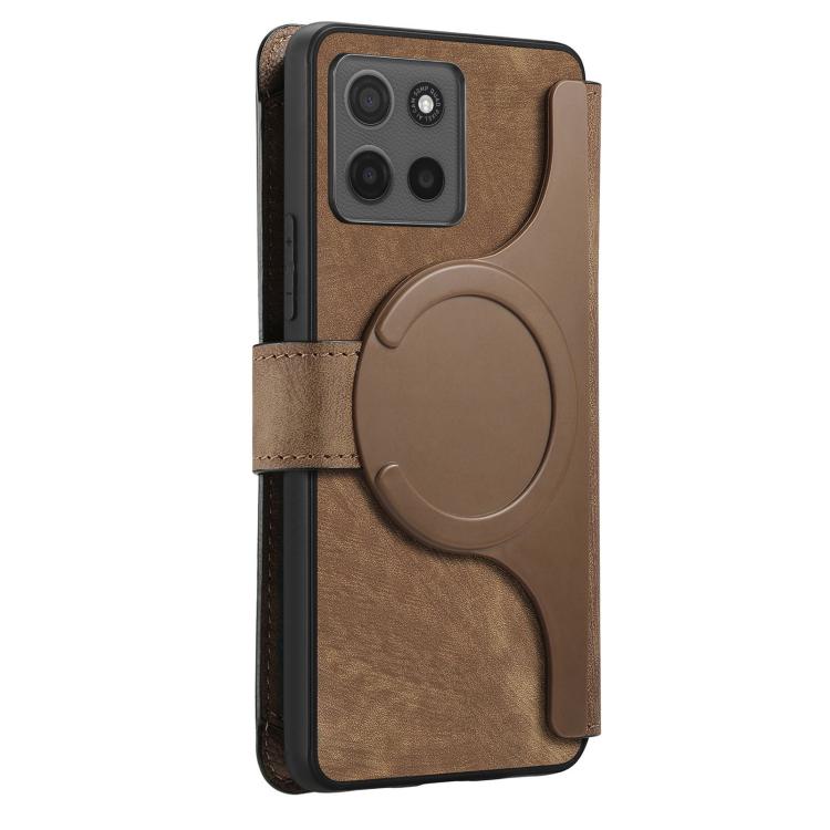 For Motorola Moto G56 5G CaseNeo MagSafe RFID Anti-theft Zipper Wallet Retro Leather Phone Case