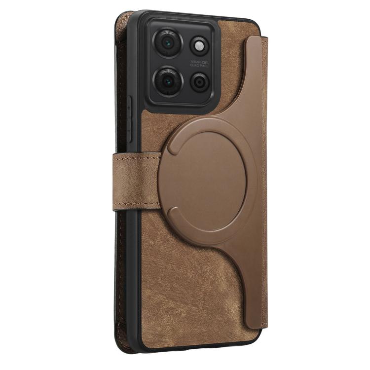 For Motorola Moto G75 5G CaseNeo MagSafe RFID Anti-theft Zipper Wallet Retro Leather Phone Case