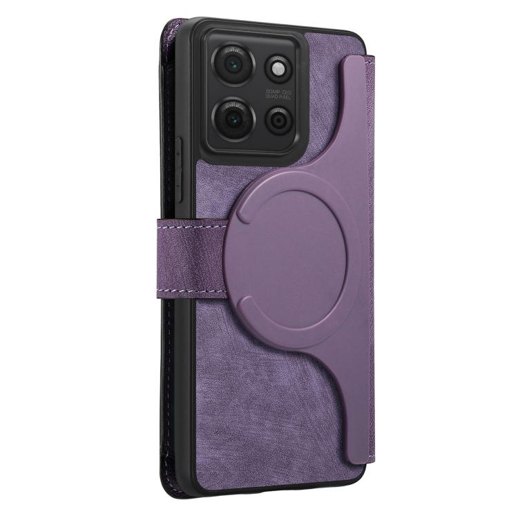 For Motorola Moto G75 5G CaseNeo MagSafe RFID Anti-theft Zipper Wallet Retro Leather Phone Case