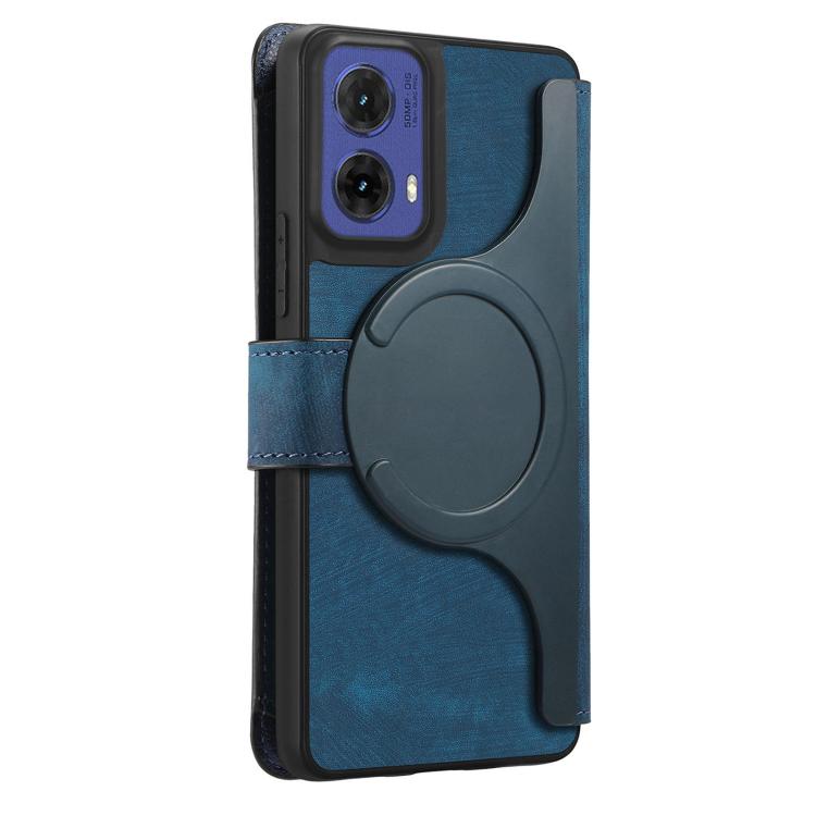 For Motorola Moto G85 EU CaseNeo MagSafe RFID Anti-theft Zipper Wallet Retro Leather Phone Case