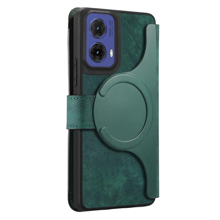 For Motorola Moto G85 EU CaseNeo MagSafe RFID Anti-theft Zipper Wallet Retro Leather Phone Case