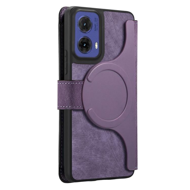 For Motorola Moto G85 EU CaseNeo MagSafe RFID Anti-theft Zipper Wallet Retro Leather Phone Case