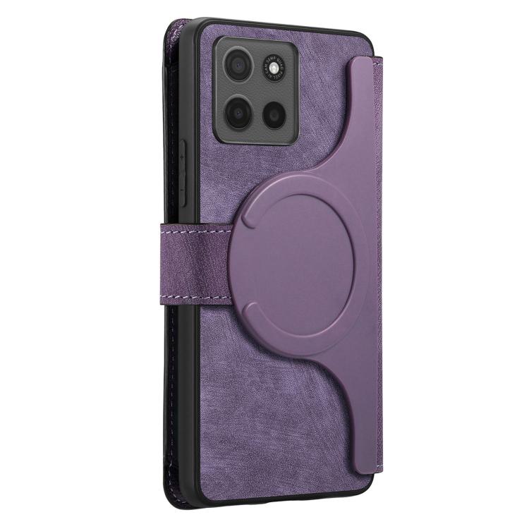 For Motorola Moto G86 Power CaseNeo MagSafe RFID Anti-theft Zipper Wallet Retro Leather Phone Case
