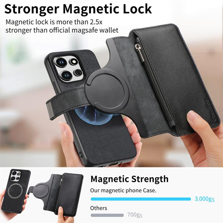 For Motorola Edge 60 Neo / 50 Neo CaseNeo MagSafe RFID Anti-theft Zipper Wallet Retro Leather Phone Case
