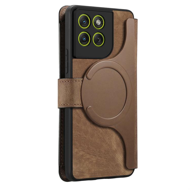 For Motorola Moto G77 / 67 5G CaseNeo MagSafe RFID Anti-theft Zipper Wallet Retro Leather Phone Case