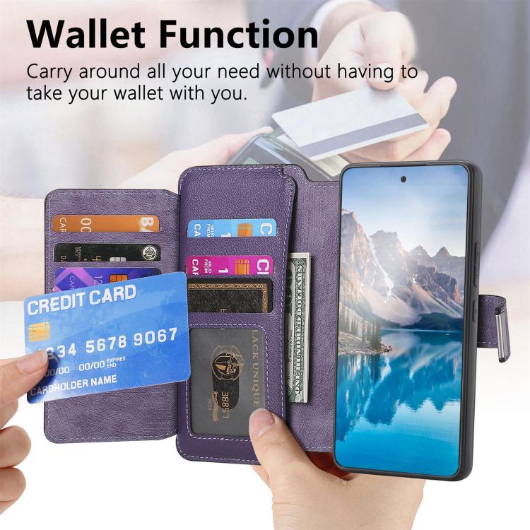 For Motorola Moto G77 / 67 5G CaseNeo MagSafe RFID Anti-theft Zipper Wallet Retro Leather Phone Case