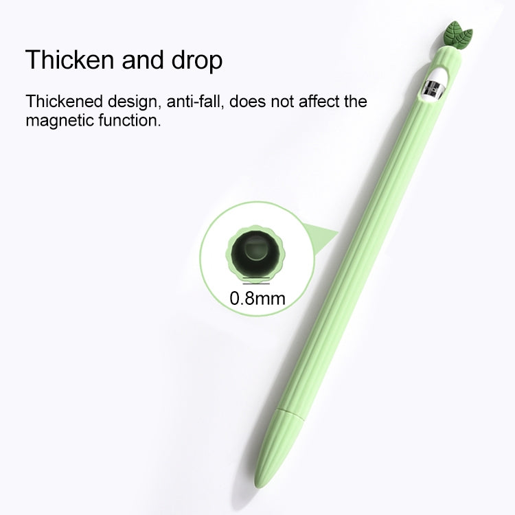 For Apple Pencil 2 Contrasting Color Mint Leaf Silicone Non-slip Protective Cover