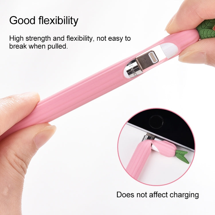 For Apple Pencil 2 Contrasting Color Mint Leaf Silicone Non-slip Protective Cover