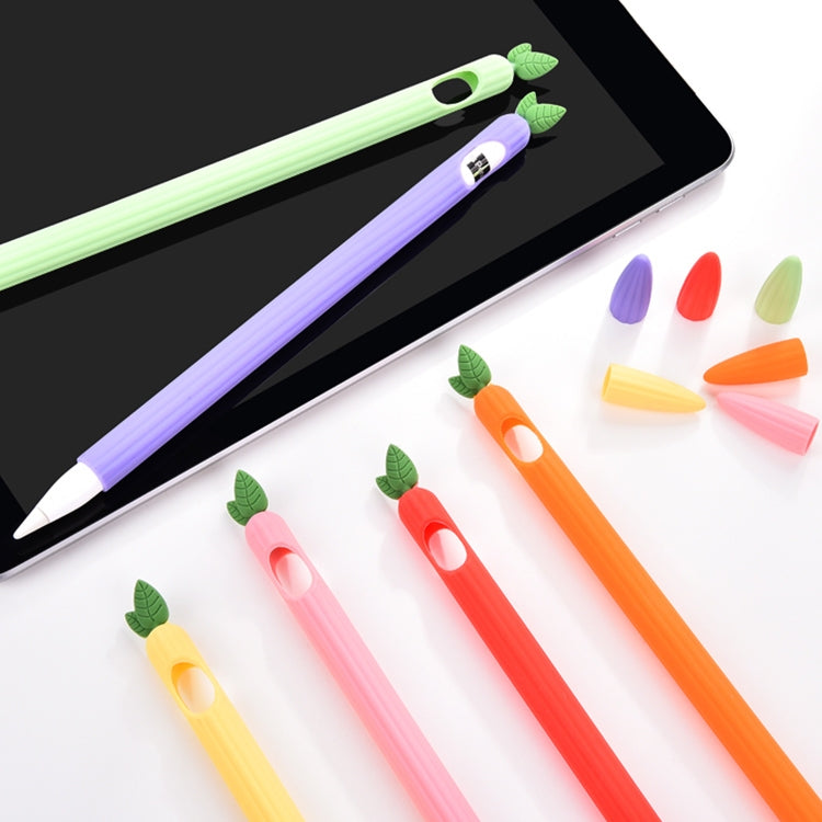 For Apple Pencil 2 Contrasting Color Mint Leaf Silicone Non-slip Protective Cover