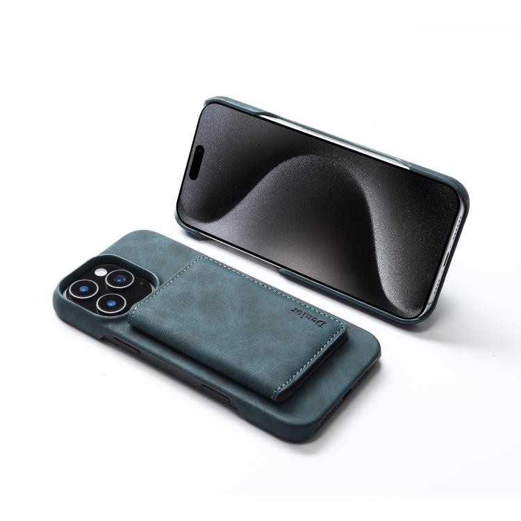 For iPhone 14 Plus Denior D27 Retro Texture RFID MagSafe Photo Frame Card-slot Phone Case