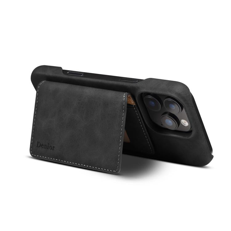 For iPhone 16 Denior D27 Retro Texture RFID MagSafe Photo Frame Card-slot Phone Case