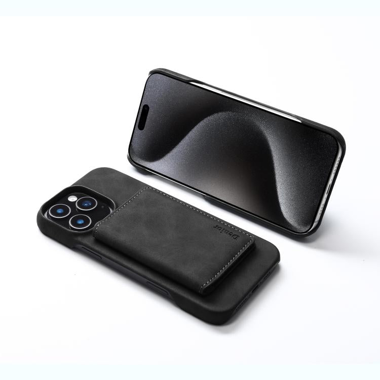 For iPhone 16 Pro Denior D27 Retro Texture RFID MagSafe Photo Frame Card-slot Phone Case