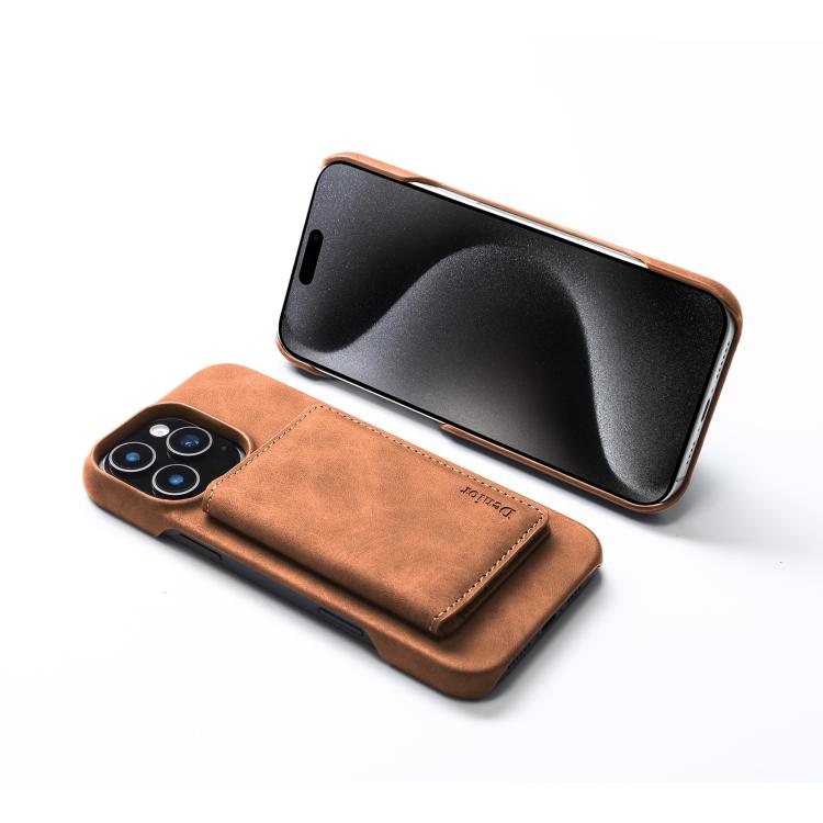 For iPhone 16 Pro Denior D27 Retro Texture RFID MagSafe Photo Frame Card-slot Phone Case