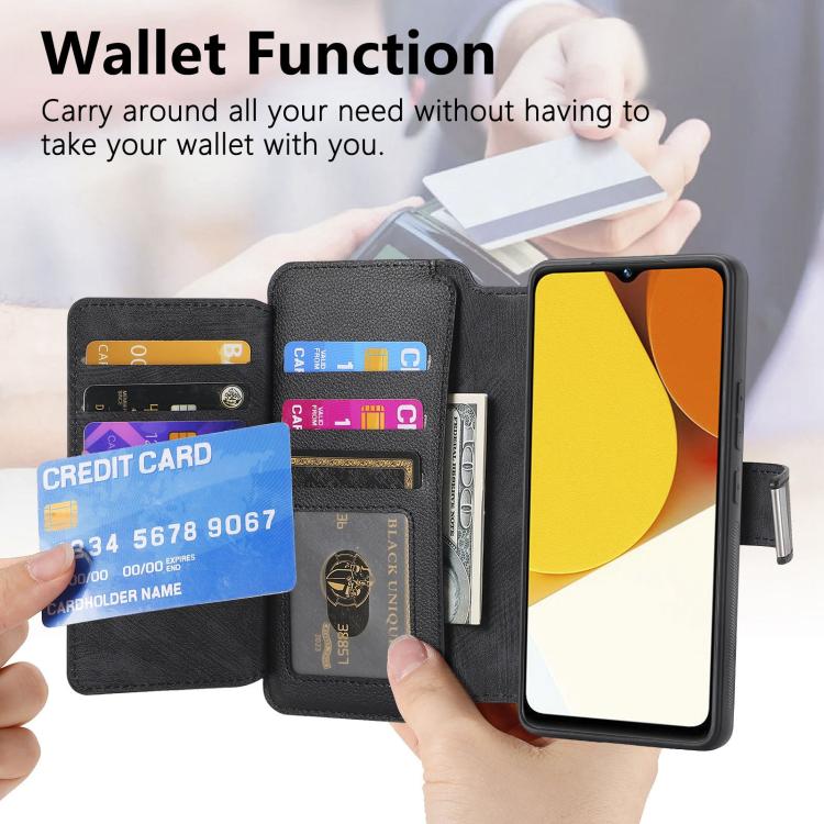 For vivo Y35 4G 2022 CaseNeo MagSafe RFID Anti-theft Zipper Wallet Retro Leather Phone Case