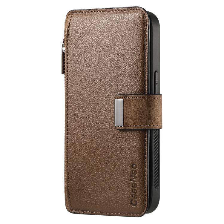 For vivo Y35 4G 2022 CaseNeo MagSafe RFID Anti-theft Zipper Wallet Retro Leather Phone Case