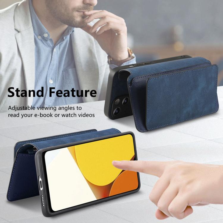 For vivo Y35 4G 2022 CaseNeo MagSafe RFID Anti-theft Zipper Wallet Retro Leather Phone Case