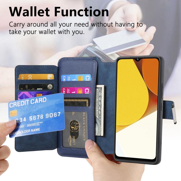 For vivo Y35 4G 2022 CaseNeo MagSafe RFID Anti-theft Zipper Wallet Retro Leather Phone Case