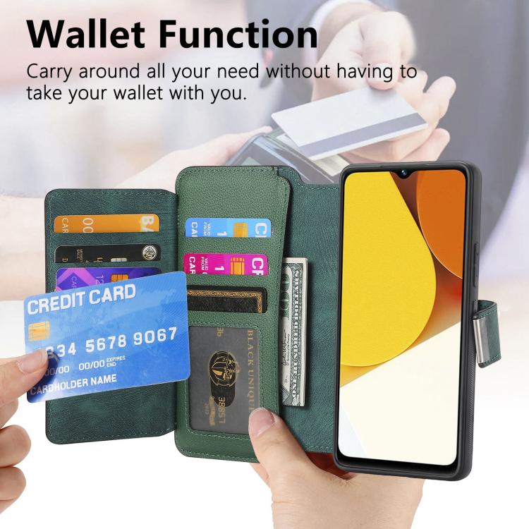 For vivo Y35 4G 2022 CaseNeo MagSafe RFID Anti-theft Zipper Wallet Retro Leather Phone Case
