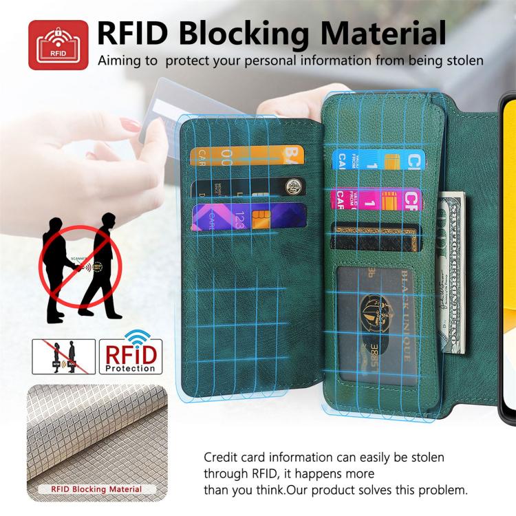For vivo Y35 4G 2022 CaseNeo MagSafe RFID Anti-theft Zipper Wallet Retro Leather Phone Case