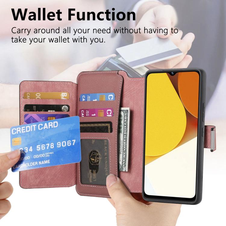 For vivo Y35 4G 2022 CaseNeo MagSafe RFID Anti-theft Zipper Wallet Retro Leather Phone Case