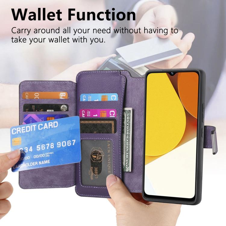 For vivo Y35 4G 2022 CaseNeo MagSafe RFID Anti-theft Zipper Wallet Retro Leather Phone Case