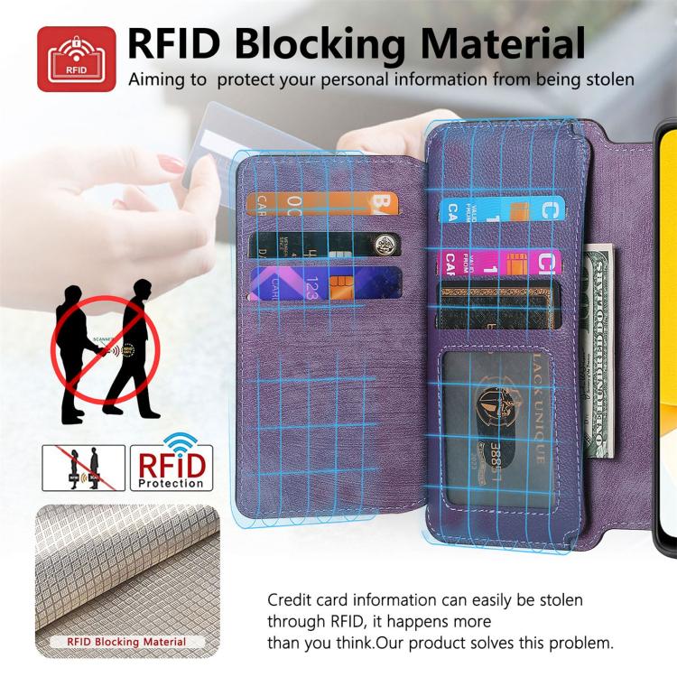 For vivo Y35 4G 2022 CaseNeo MagSafe RFID Anti-theft Zipper Wallet Retro Leather Phone Case
