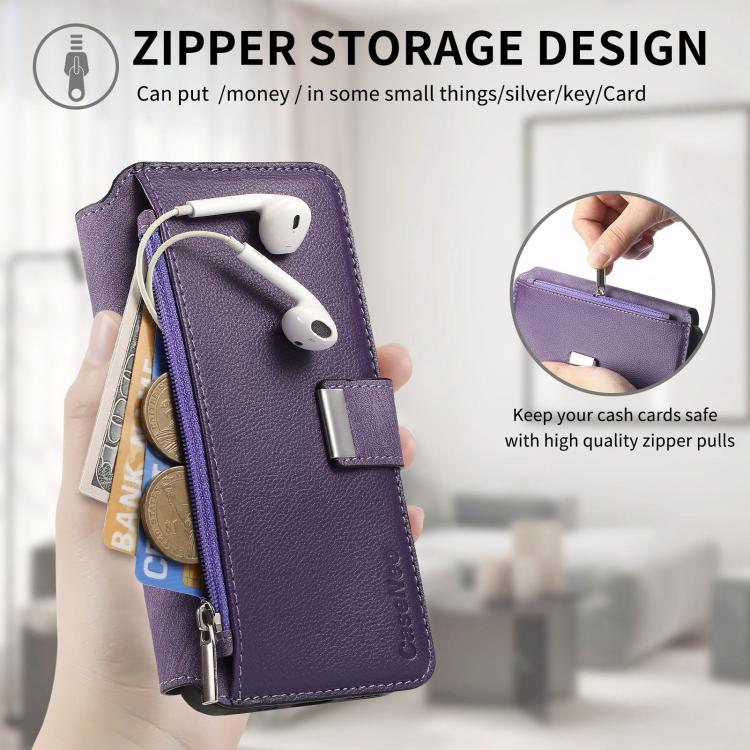 For vivo Y35 4G 2022 CaseNeo MagSafe RFID Anti-theft Zipper Wallet Retro Leather Phone Case